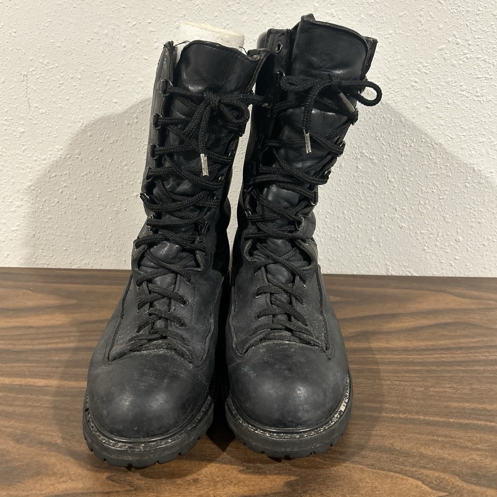 Vintage Matterhorn Leather GoreTex Combat Boots 9.5 N Black Made in USA Tactical - Picture 2 of 11